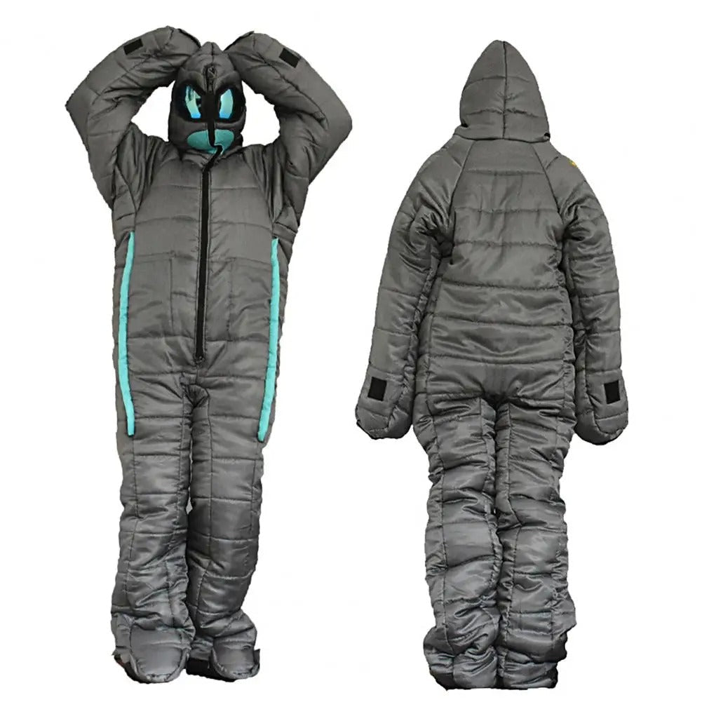 Schlafsack mit Füßen – Ultraleicht & Warm | Winter Sommerschlafsack mit Fußöffnung | Hüttenschlafsack & Deckenschlafsack – Kompakt & Atmungsaktiv - Grauer Schlafsack - Less Goods