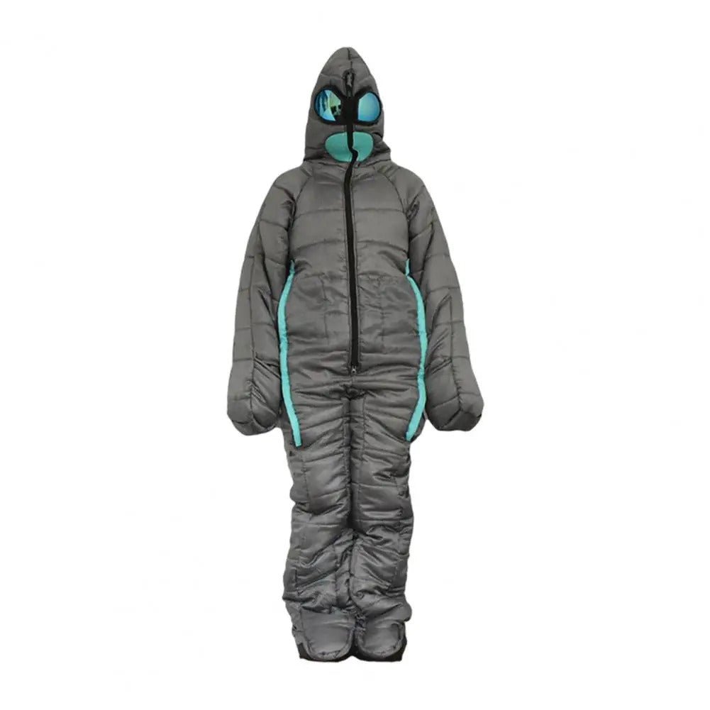 Schlafsack mit Füßen – Ultraleicht & Warm | Winter Sommerschlafsack mit Fußöffnung | Hüttenschlafsack & Deckenschlafsack – Kompakt & Atmungsaktiv - Grauer Schlafsack - Less Goods