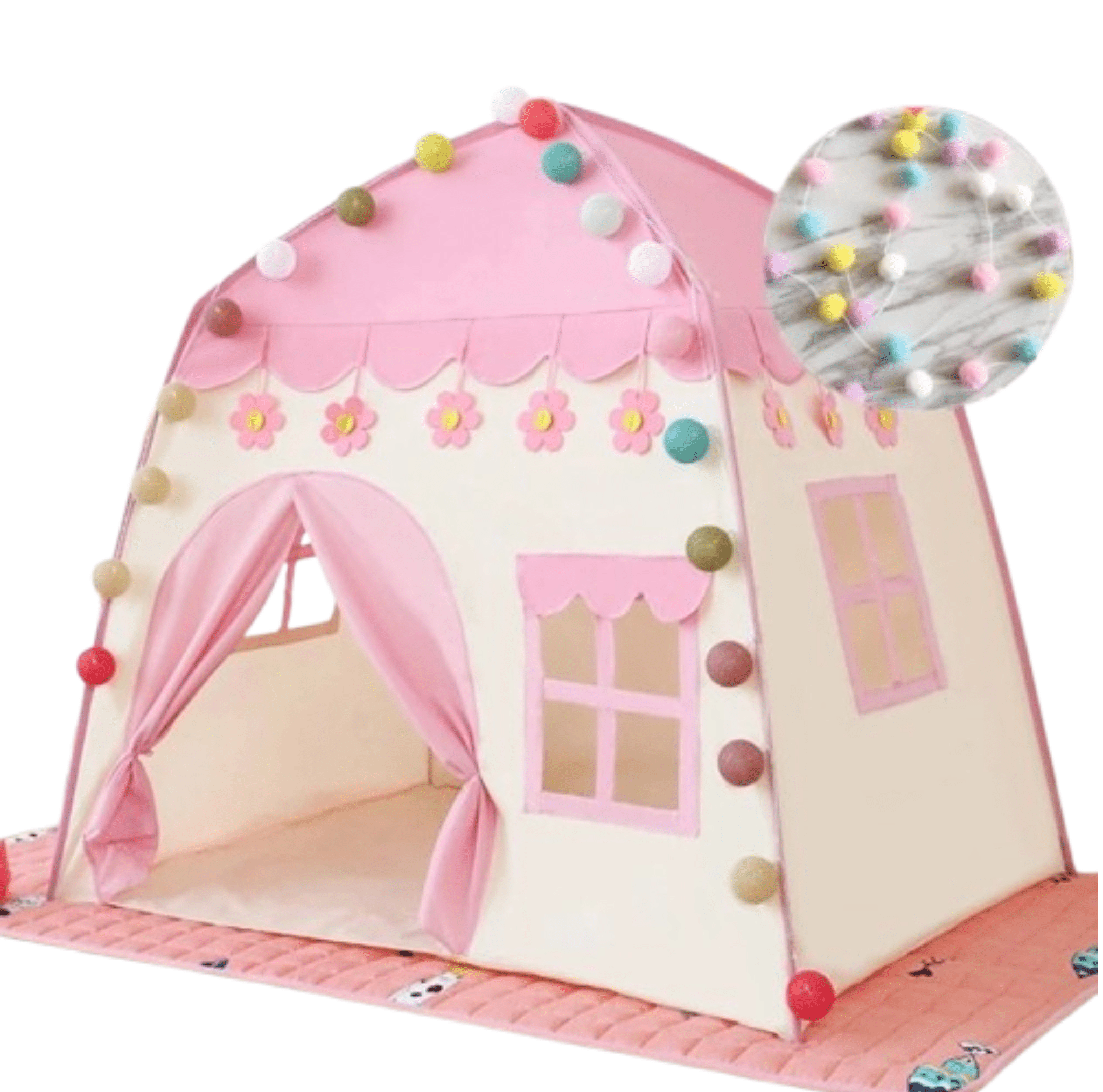 Kinder - Spielzelt Pink & Blau – Faltbares Indoor & Outdoor Spielhaus | Tragbares Teepee für Jungen & Mädchen ab 3 Jahren - Less Goods