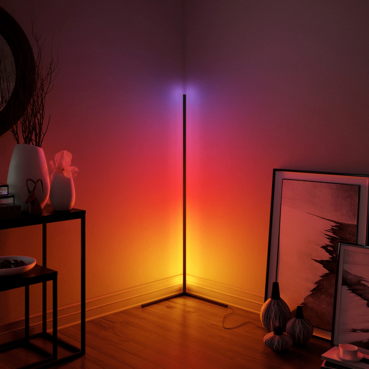 AuraLine™ RGB Corner Lamp – Farbwechsel LED-Eckleuchte für moderne Wohnräume