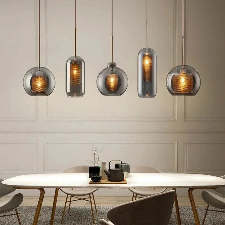 UrbanBeam™ Pendelleuchte – Moderne Hängelampe aus Eisen & Glas für Küche & Bad