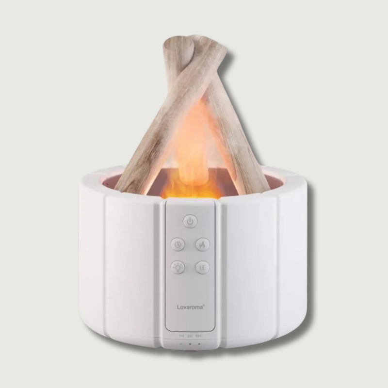 LumeMist™ Tischlampe – Multifunktionale Design-Lampe mit Aroma-Diffuser, Luftbefeuchter & Flammen-Lichteffekt